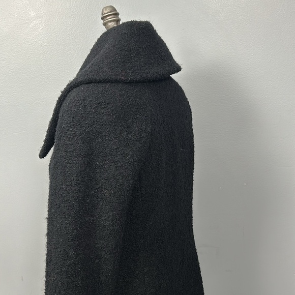 Alfani Women’s Boucle Wool Black Mid length Oversized Collar Coat size 2 - Picture 9 of 14